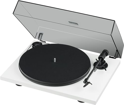 Tourne-Disque Pro-Ject Primary E Om NN - Qualité sonore et facilité d'utilisation, Plug & Play, Faible Distorsion - Stabilité extrême - Blanc