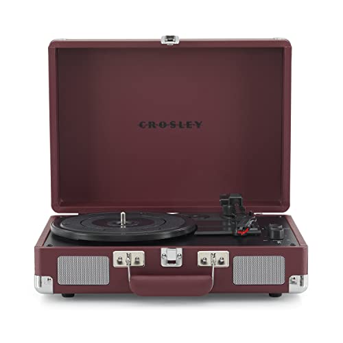 Crosley Cruiser Deluxe Platine Vinyle - Tourne Disque - Tourne Disque Vinyle - Platine Vinyle Bluetooth - Platines Vinyles - Tourne Disque Vintage - Bordeaux