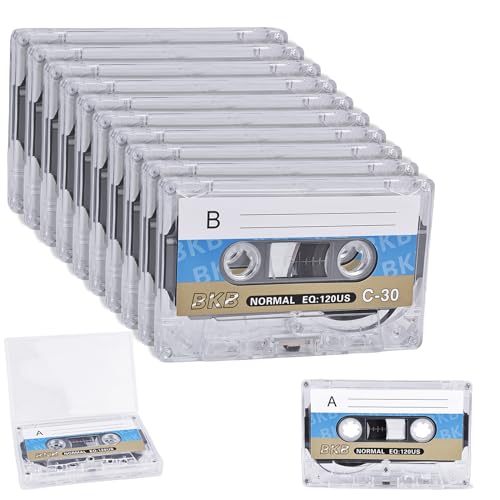 Lot de 10 cassettes audio vides : cassettes audio à faible bruit HOMURY 60 min, étui en plastique transparent pour conférences, séminaires, enregistrements quotidiens