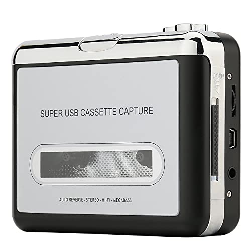 Reshow Lecteur Walkman Cassette - Lecteur Cassette Audio Portable pour Capturer La Musique Audio MP3 Via USB - Compatible avec Les Ordinateurs Portables Et Les PC (Argent)