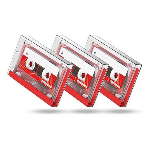 DIGITNOW! Cassettes Audio Vierges,Cassettes de Musique,Faible Bruit Haute Performance 60 Min, Excellentes pour Les Conférences, Séminaires,Enregistrement Quotidien (3Lot), rouge, (M108), usb2.0