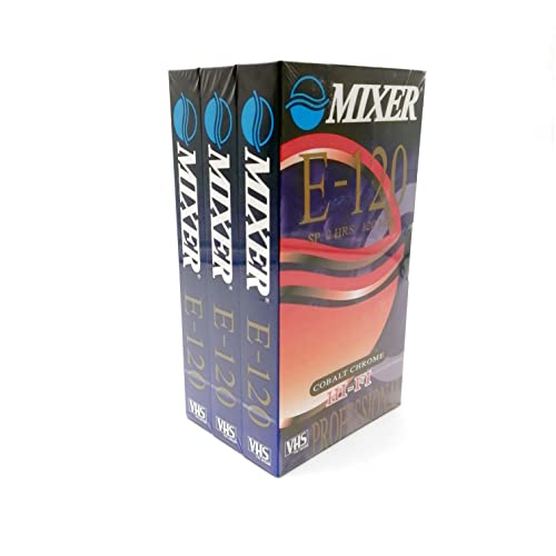 Mixer E-120 Videocassettes Vides 120 Minutes, VHS Virgini Professional Hi-FI, Lot de 3
