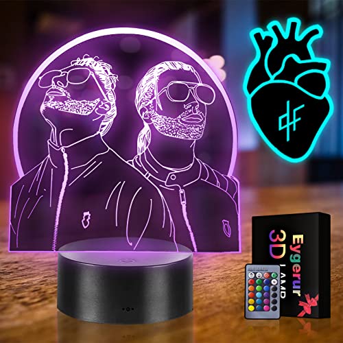 Lampe 3D Rap Group PNL 2-en-1 LED Illusion Veilleuse ,Télécommande 16 Couleurs Changement Tactile Interrupteur Lumière De Nuit Art Déco,Decoration Chambre Cadeaux Parfaits pour Les Fans De Group PNL