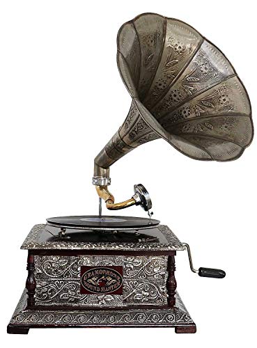 aubaho Gramophone avec pavillon pour Disque 78 Tours Style Antique (e)