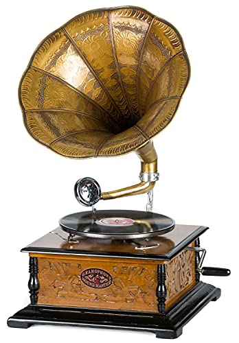 aubaho Gramophone Style Antique avec pavillon - Disque 78 Tours Inclus